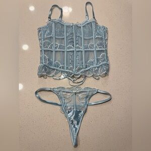 NWT lounge underwear corset and matching panties lingerie